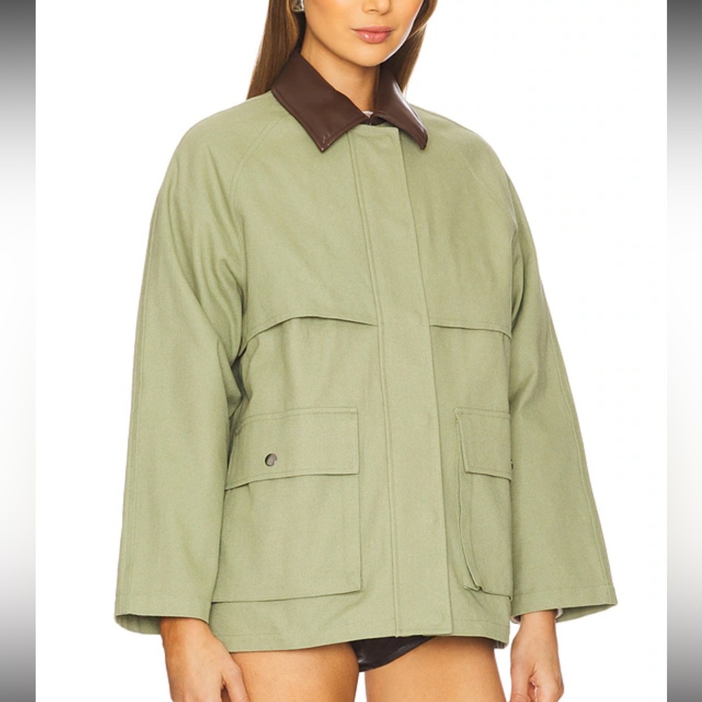 New | Lovers and Friends Peyton Barn Jacket in Olive Green XS